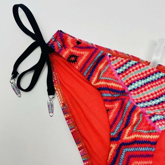 Seafolly Australia Womens 4 US Desert Tribe Loop Tie Side Hipster Bottom $82 370 - Picture 4 of 8